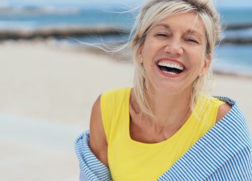 Happy older woman after anti-aging treatments