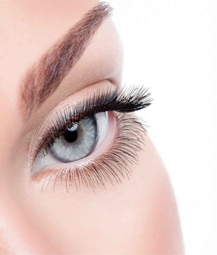 Close-up on lash extensions